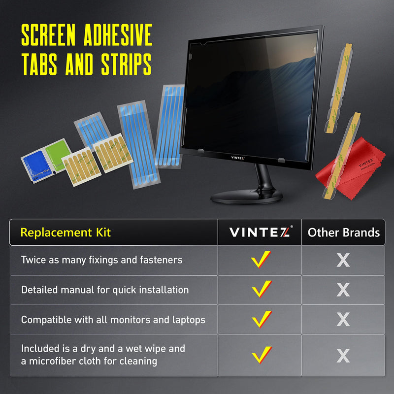 [Australia - AusPower] - Privacy Screen Adhesive Tabs and Strips for Computer Monitors and Laptops - Replacement kit 