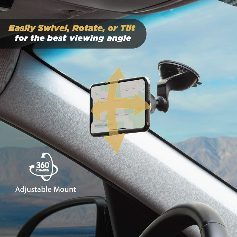 [Australia - AusPower] - SCOSCHE MMWSM-2PKXCES0 MagicMount Select Magnetic Phone, GPS Suction Cup Mount for Car, Home or Office, Black (Pack of 2) 2 Pack Suction 