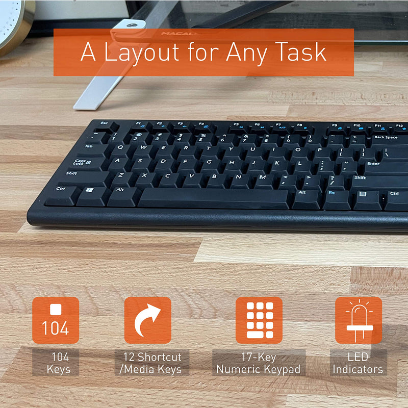[Australia - AusPower] - X9 Performance Wired Keyboard - USB Computer Keyboard Wired, Coated with Silver Zinc Zeolite - USB Keyboard for Laptop with 5FT Cable - Wired Computer Keyboard for PC | Chromebook - Perfect for Office 