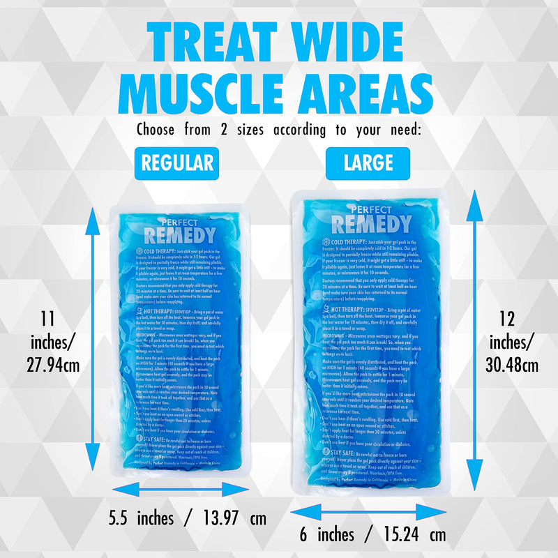 [Australia - AusPower] - Gel Ice Packs for Injuries Reusable Gel (2 Pack) Reusable Hot Pack & Cold Pack Compress for Injury, Pain Relief, Rehabilitation, Flexible Therapy, for Knee, Back, Neck, Wrist, Ankle (Blue) Blue Regular Size Gel Packs 