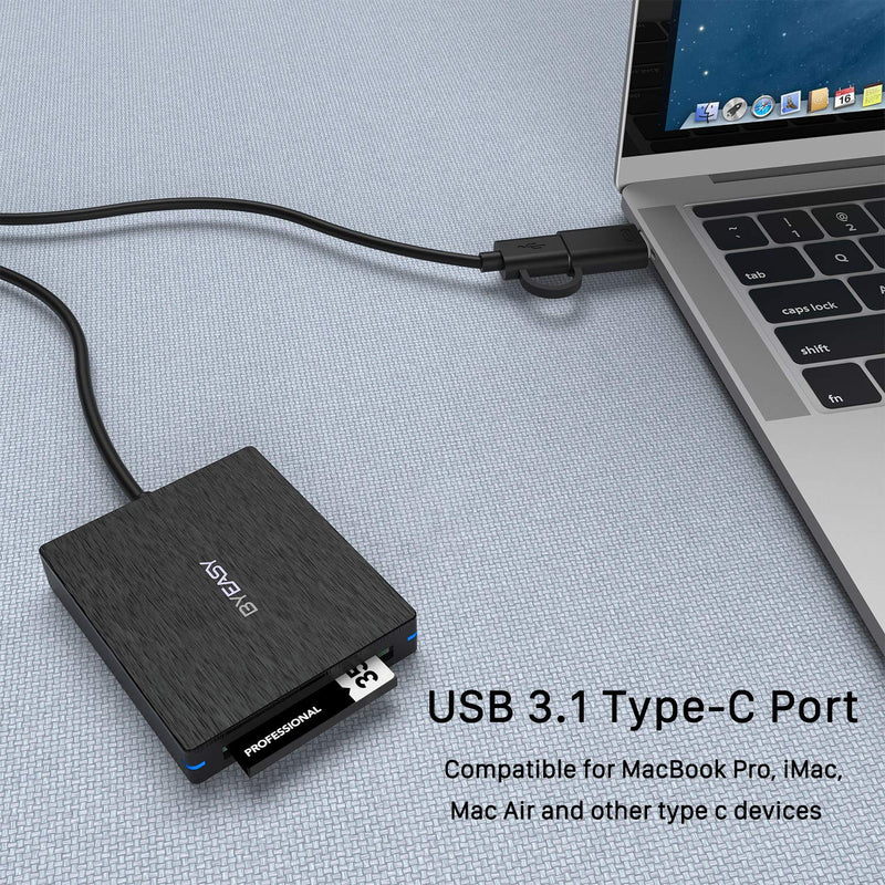 [Australia - AusPower] - CFast Card Reader, BYEASY CFast 2.0 Reader via USB 3.0 or USB C Port, Portable Professional CFast Memory Card Reader with Thunderbolt 3 Port Using for Sandisk, Lexar, Transced, Atomos, Snoy Card More 