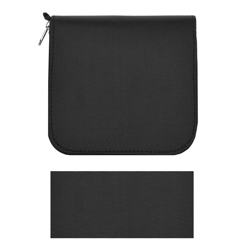 [Australia - AusPower] - Memory Card Case - Fits up to 88x SD, SDHC, Micro SD, Mini SD and 4X CF - Holder with 88 Slots (8 Pages) - for Storage and Travel - Microfiber Cleaning Cloth, Carabiner and Labels Included (Black) 