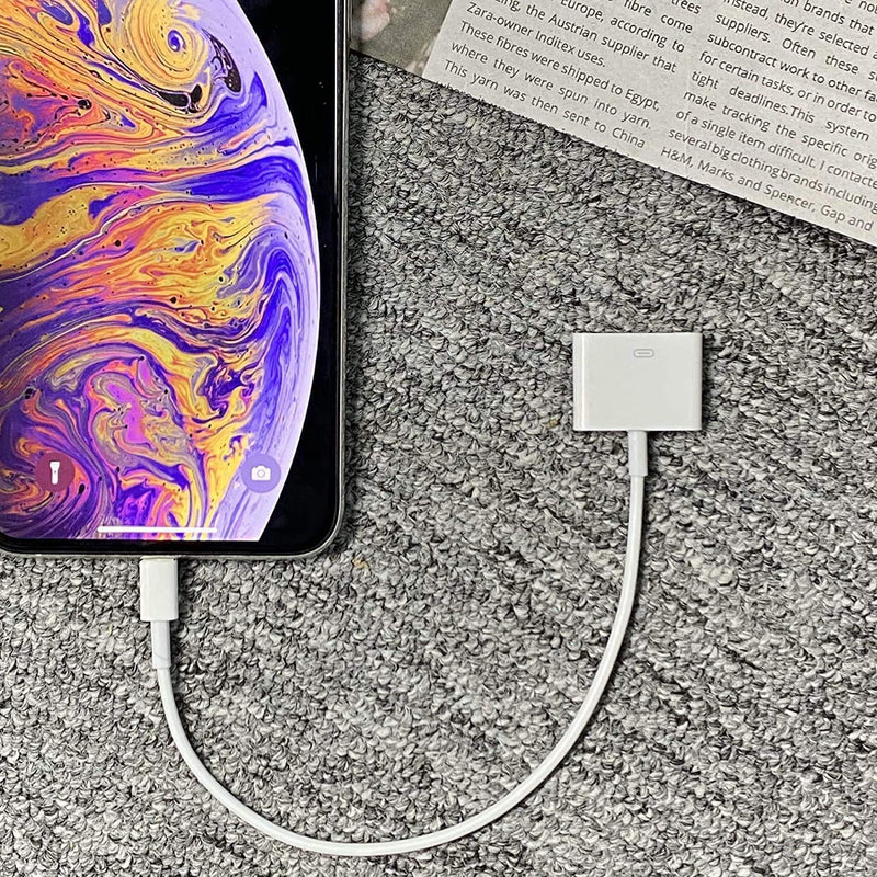 [Australia - AusPower] - Apple Lightning to 30 Pin Adapter,MFi Certified 8 Pin Male to 30 Pin Female Connector Converter with iPhone Lightning Charger Cable Cord Compatible iPhone 12 11 X 8 7 6P 5S 4S 4 3 3G/iPad/iPod White 
