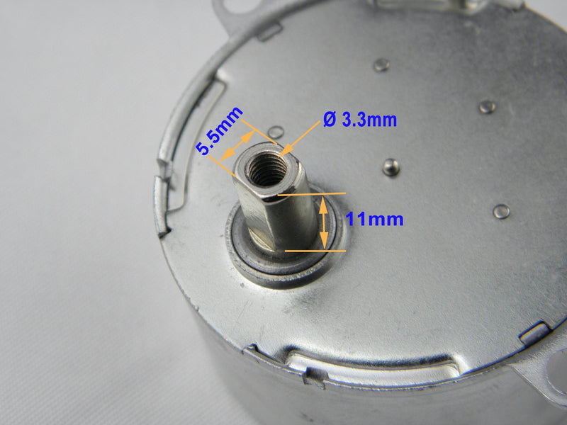 [Australia - AusPower] - CHANCS Synchronous Synchron Motor TYD-50 12V AC 10-12RPM Flush Shaft 11mm Fixed Rotation CCW Electric Gear Motor CCW Shaft Length: 11mm 