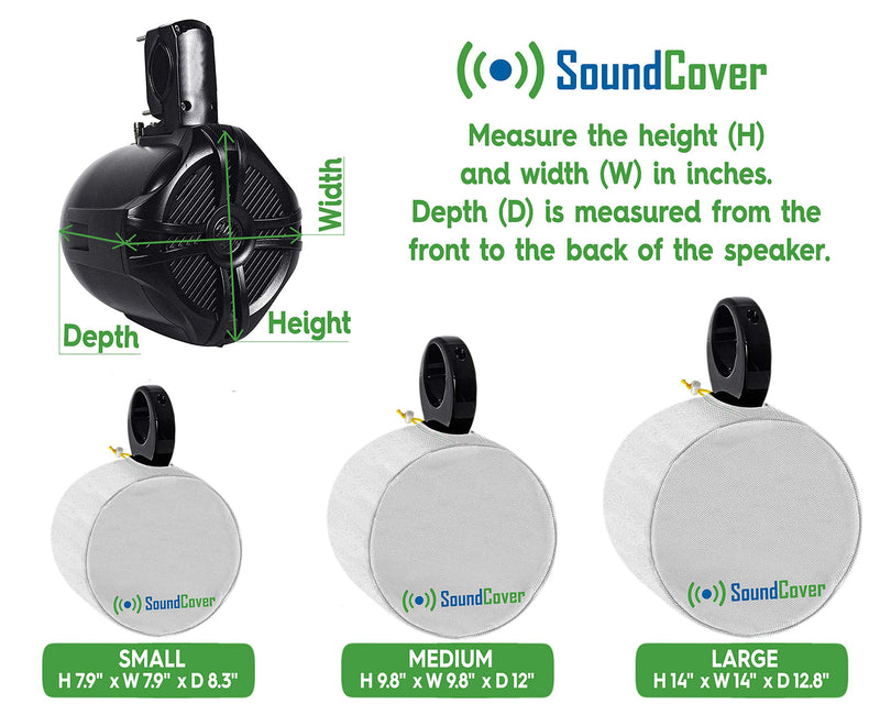 [Australia - AusPower] - 2 White Heavy Duty Marine Speaker Covers for Round 6.5" & Oval 6x9 Boat ATV Wakeboard Tower Pod Speakers - Fits Boss Audio, MCM Custom Audio, Rockville Marine Speakers (Size H 9.8" x W 9.8" x D 12") 