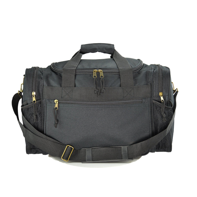 [Australia - AusPower] - DALIX 17" Duffle Bag Dual Front Mesh Pockets (Black Gold Gray Dark Green Navy Blue Maroon Royal Blue Orange Pink Purple Red White Black 
