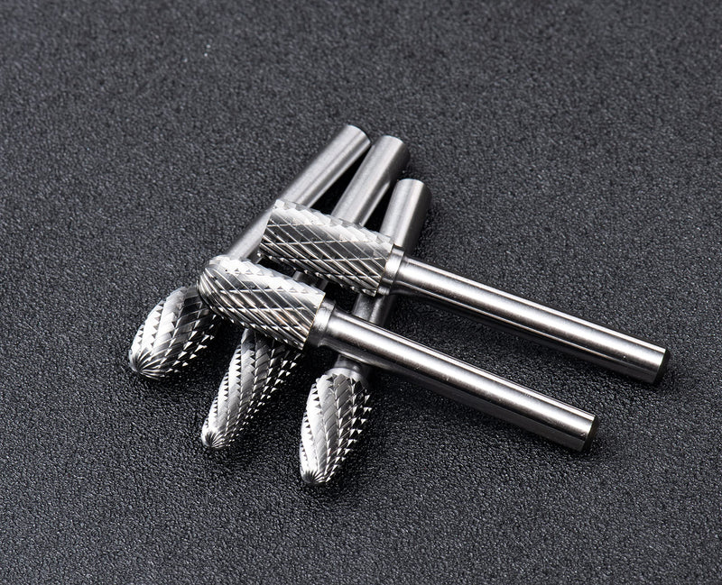 [Australia - AusPower] - YUFUTOL Carbide Burrs Set 10pcs Double Cut Solid Carbide Rotary Burr Set 1/4" Shank Die Grinder Bits for Steel,Metal Carving, Polishing,Engraving,Drilling 