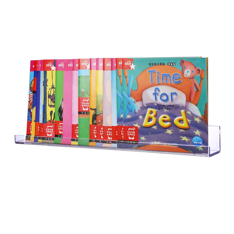 [Australia - AusPower] - Sooyee 3 Pack 15 Inch Acrylic Invisible Kids Floating Book Shelves for Kids Room,Modern Picture Ledge Display Shelf Toy Storage Wall Shelves,Clear 