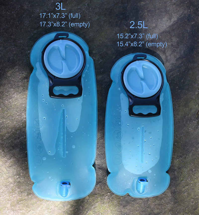 [Australia - AusPower] - MARCHWAY 2L/2.5L/3L TPU Hydration Bladder, Tasteless BPA Free Water Reservoir Bag with Insulated Tube for Hydration Pack for Cycling, Hiking, Running, Climbing, Biking Blue 2.5L 