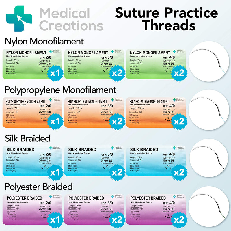 [Australia - AusPower] - Sutures Thread with Needle - Practice More Suturing with Your Suture Practice Kit - for Medical, Nursing, Veterinary Students (Demo Product) 