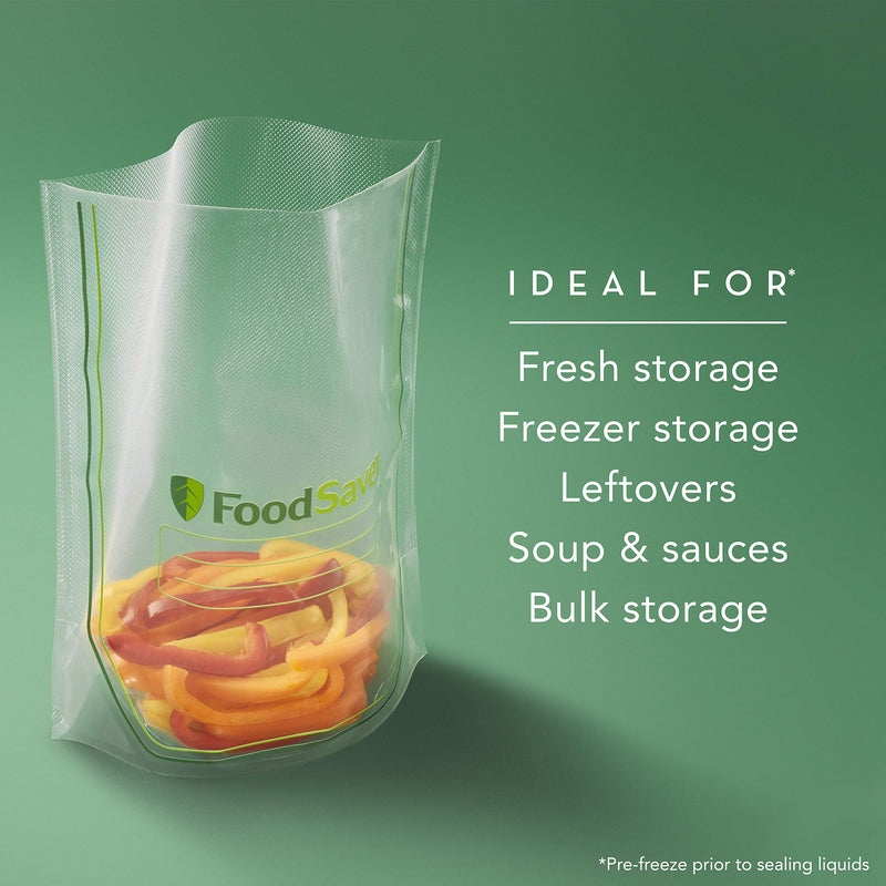 [Australia - AusPower] - FoodSaver Easy Fill 1-Gallon Vacuum Sealer Bags | Commercial Grade and Reusable | 10 Count, 1 GALLON, Clear 