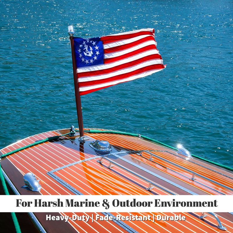 [Australia - AusPower] - Boat Flag Yacht Cabin Waterproof Embroidered Heavy Duty Durable Marine Flags (Police 12x18 Inch) 
