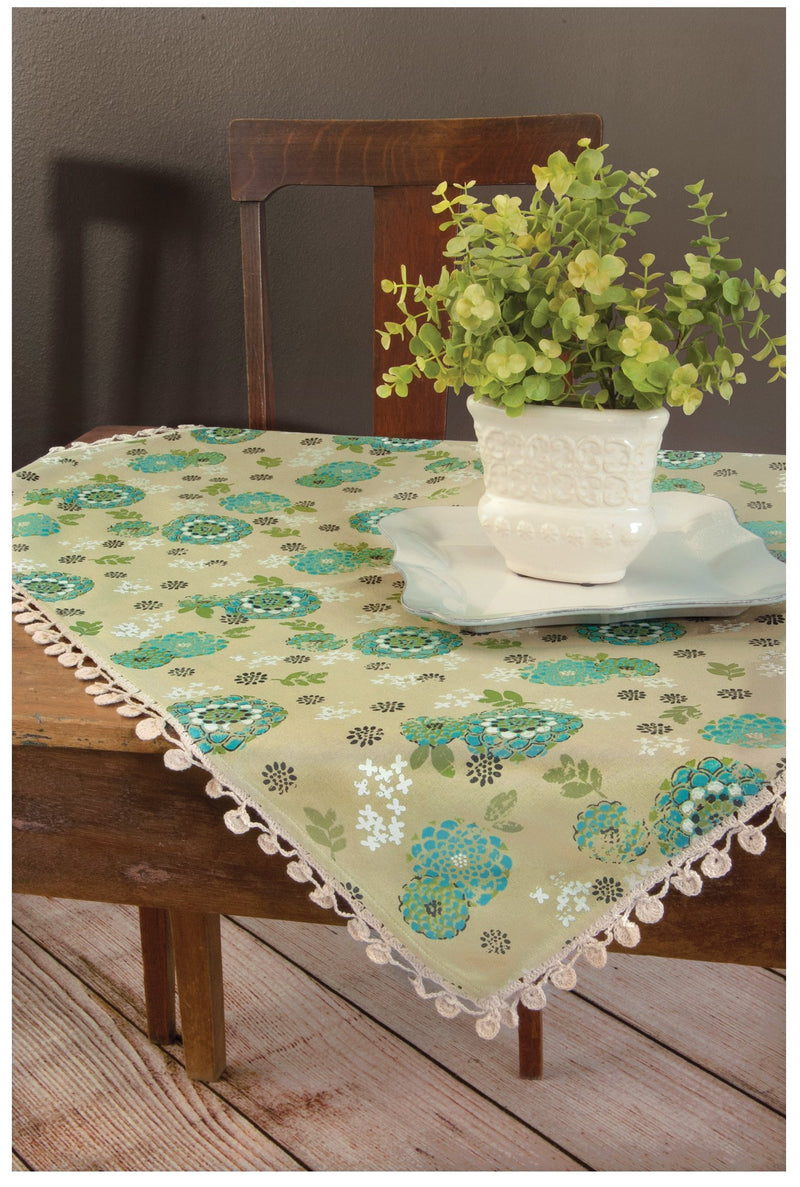 [Australia - AusPower] - Heritage Lace Zinnia Table Topper, 36 by 36-Inch, Green 