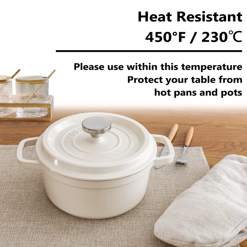 [Australia - AusPower] - Placemats by Home Brilliant Set of 4 Heat Resistant Dining Table Place Mats Cloth Placemats Kitchen Table Mats, Light Linen Placemats 13" x 19", Set of 4 
