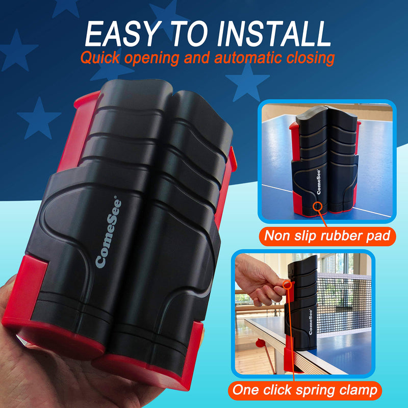 [Australia - AusPower] - Comesee Retractable Ping Pong Net for Any Table, Table Tennis Nets and Posts Equipment for Replacement 
