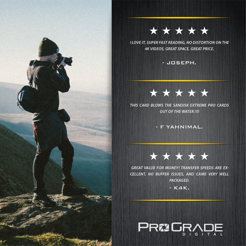 [Australia - AusPower] - ProGrade Digital microSD Memory Card - V60 microSD Card for DSLR and Action Cameras - High Speed Transfer of Files & Large Storage - Up to 250MB/s Read and 130MB/s Write Speed 128 GB 128GB 