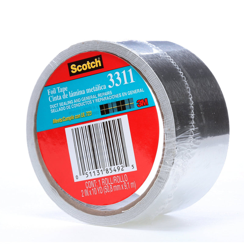 [Australia - AusPower] - Scotch Aluminum Foil Tape 3311 Silver, 2 in x 10 yd 3.6 mil (Pack of 1) 