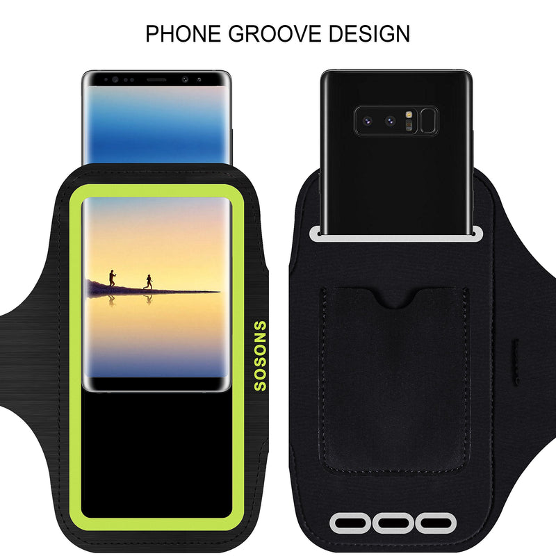 [Australia - AusPower] - SOSONS Galaxy Note 10+/Note 9/Note 8 Armband, Water Resistant Sports Armband Case for Samsung Galaxy Note 10+/9/8,Fits Phones with Slim Case Yellow 