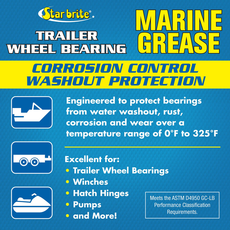 [Australia - AusPower] - Star Brite Trailer Wheel Bearing Marine Grease - NLGI #2 - Protect from Washout, Rust, Corrosion & Wear on Wheel Bearings, Winches, Pumps, Boat Hatches & More 