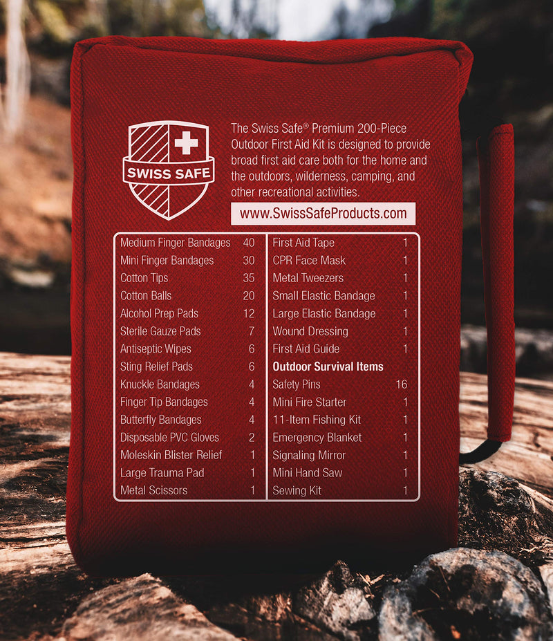 [Australia - AusPower] - 200-Piece Professional First Aid Kit for Home, Car or Work : Plus Emergency Medical Supplies for Camping, Hunting, Outdoor Hiking Survival 
