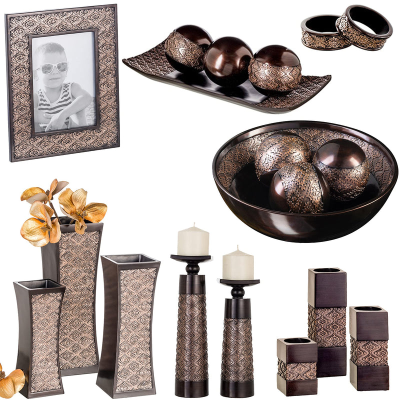 [Australia - AusPower] - Creative Scents Dublin Napkin Rings Set of 6 - Elegant Dining Table Decor Napkin Holder Rings - Rustic Table Setting Decorations for Thanksgiving, Fall, Holiday Dinner (Coffee Brown) 