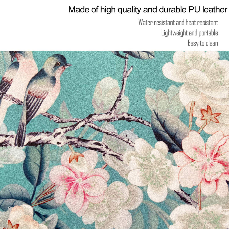 [Australia - AusPower] - Sanfulin Multifunctional PU Leather Office Desk Pad 35.4''X15.7'' with Floral Design + Mouse Pad 10.2''×8.3''×0.12'', Extended Large Non Slip Ultra Thin Waterproof Desk Writing Mat (Chinese Flower) Chinese Flower 