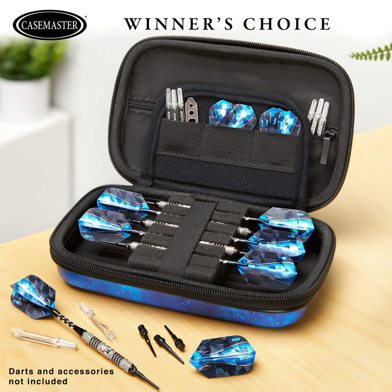 [Australia - AusPower] - Casemaster Sentinel 6 Dart Case, Holds Extra Accessories, Tips, Shafts and Flights, Compatible with Steel Tip and Soft Tip Darts, Impact & Water Resistant Tactech Shell, Galaxy 