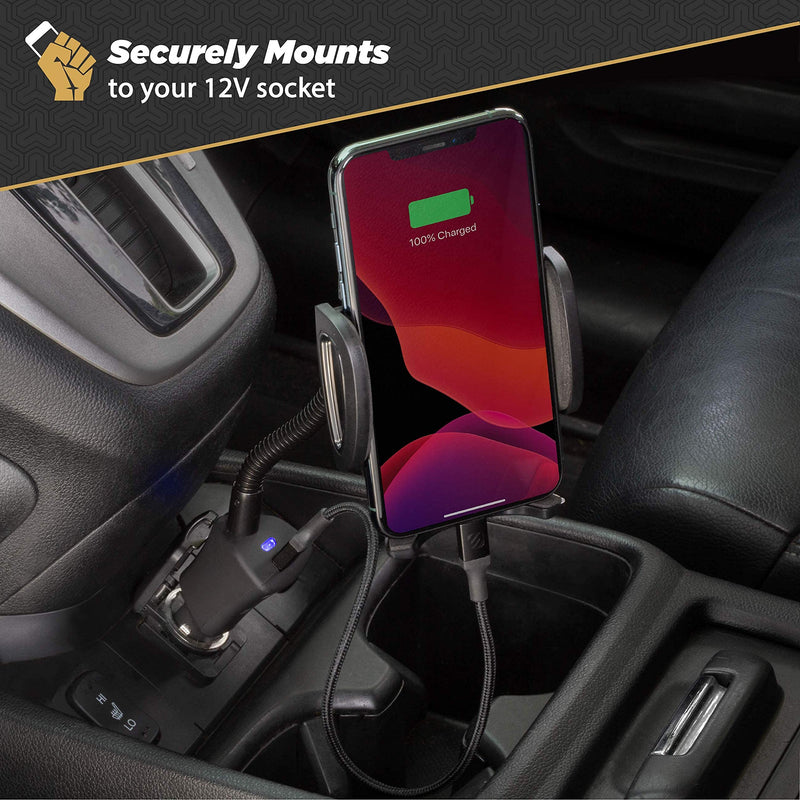 [Australia - AusPower] - Scosche SUH12V-XCES0 Select Power Socket Mount with Phone Mount for Car, Flexible Neck, and USB Charging Port 