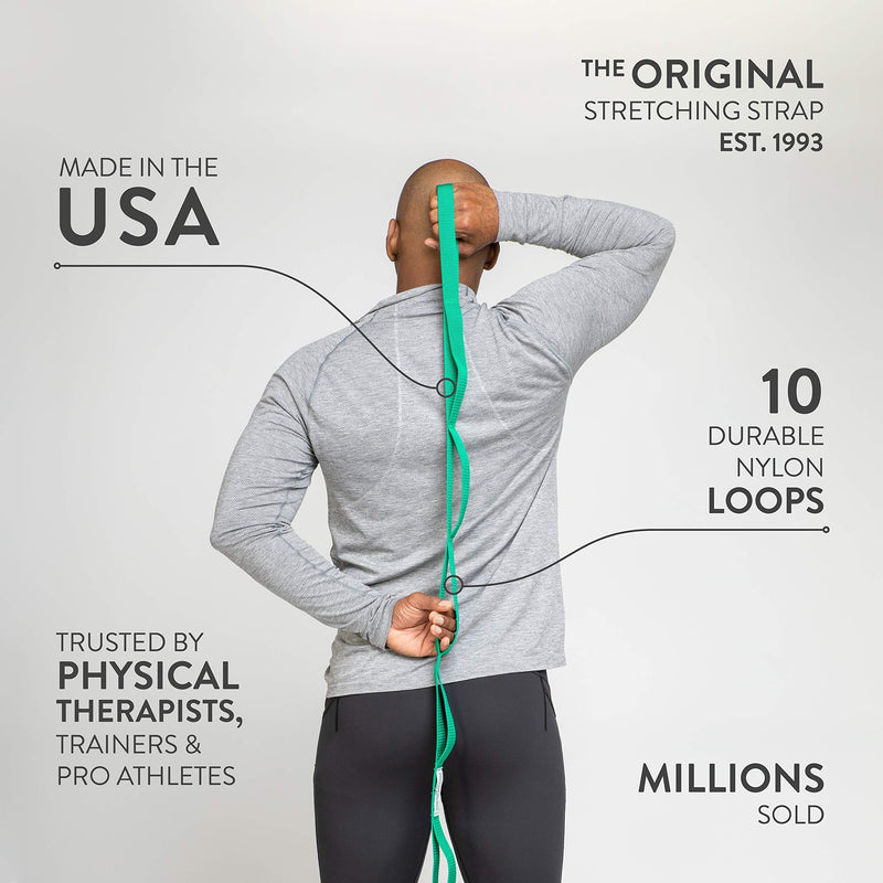 [Australia - AusPower] - The Original Stretch Out Strap with Exercise Book – Made in the USA by OPTP – Top Choice of Physical Therapists & Athletic Trainers 