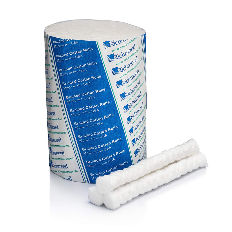 [Australia - AusPower] - Richmond Dental & Medical 201226 4", Medium Braided Cotton Roll, Nonsterile (Pack of 250) 