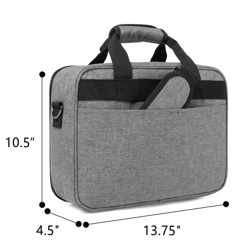 [Australia - AusPower] - Luxja Projector Case, Projector Bag with Accessories Storage Pockets (Compatible with Most Major Projectors), Medium(13.75 x 10.5 x 4.5 Inches), Gray 