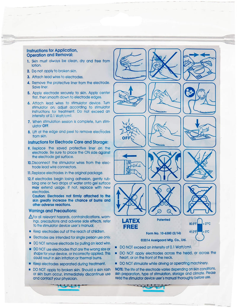[Australia - AusPower] - Physical Therapy Aids-82183 Axelgaard ValuTrode Cloth Electrodes, 1.5" x 3.5" Rectangle, Pack of 40 