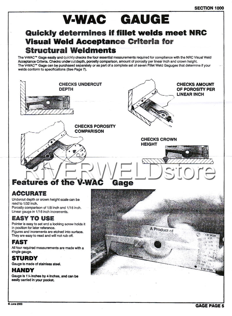 [Australia - AusPower] - V-WAC Single Weld Gage Inch Inspection Gauge 