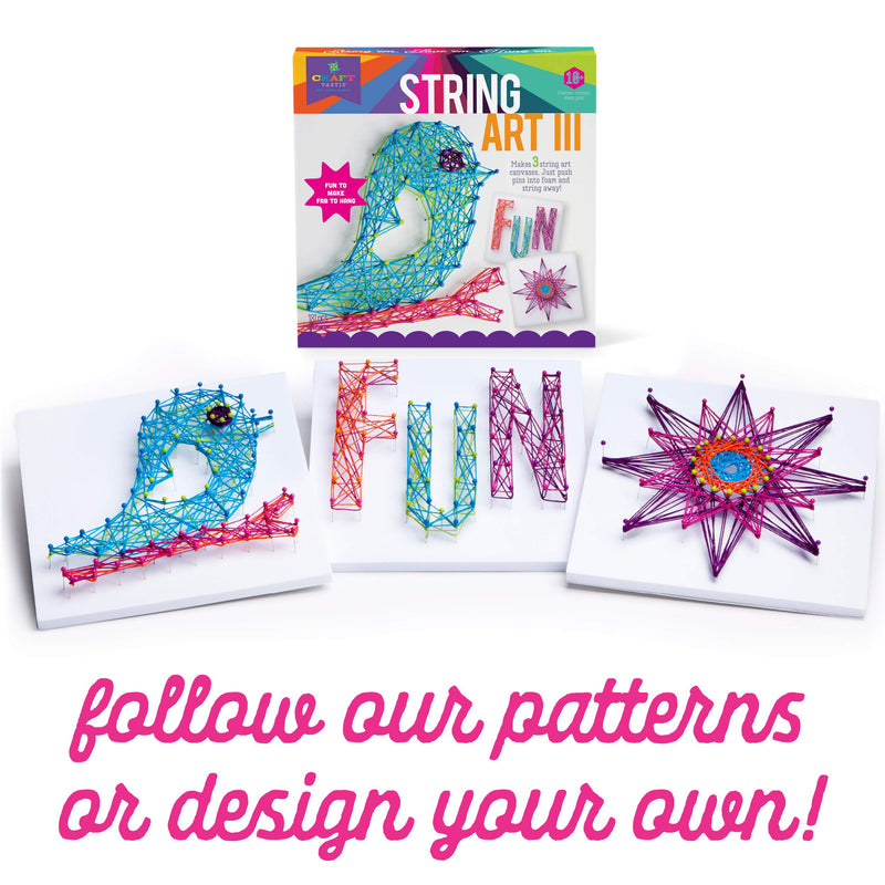 [Australia - AusPower] - Craft-tastic DIY String Art – Craft Kit for Kids – Everything Included For 3 Fun Arts & Crafts Projects – Bird Series DIY String Art: Bird Edition 