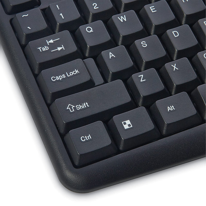 [Australia - AusPower] - Verbatim Slimline Full Size Wired Keyboard USB Plug-and-Play Compatible with PC, Laptop - Frustration Free Packaging Black 