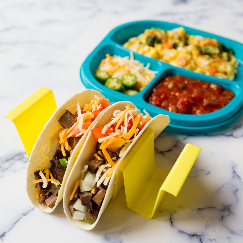 [Australia - AusPower] - Youngever 8 Pack Plastic Taco Holder Stand, Dishwasher Top Rack Safe, Microwave Safe, Set of 8 Assorted Colors (Rainbow) Rainbow 