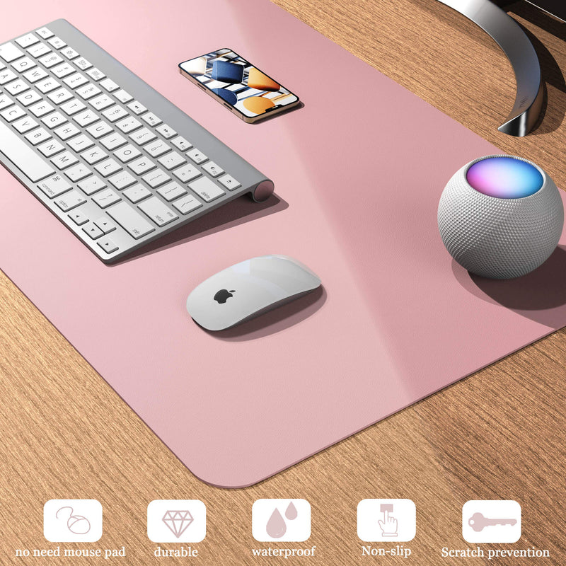 [Australia - AusPower] - Writing Desk Pad Protector, YSAGi Anti-Slip Thin Mousepad for Computers,Office Desk Accessories Laptop Waterproof Desk Protector for Office Decor and Home (Pink, 35.4" x 17") Pink 35.4" x 17" 