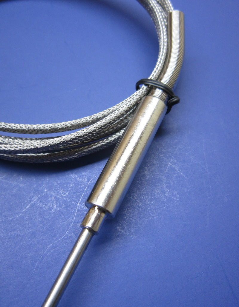[Australia - AusPower] - K-Type Thermocouple Sensor with High Temperature Stainless Steel Pointed Insertion Probe, 932 F or 500 C, with Stainless Steel Braided Cable 