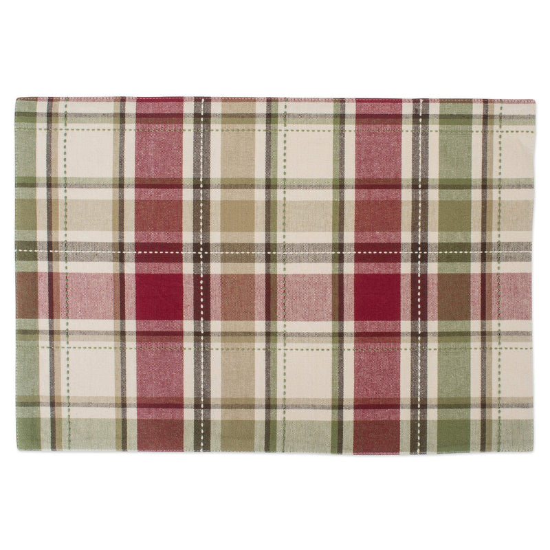 [Australia - AusPower] - DII Fall Basics Collection 100% Cotton, Machine Washable, Tabletop, Placemat Set, 13x19, Homespun Plaid, 4 Piece Placemat Set, 13x19" 