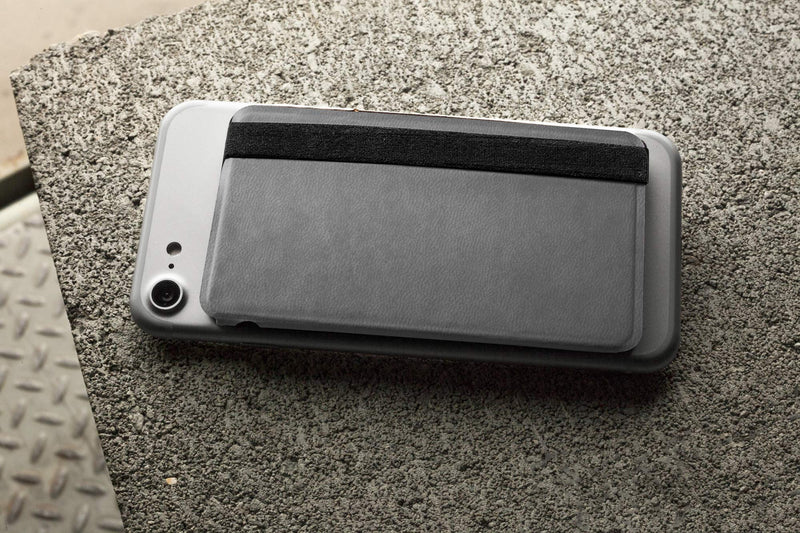 [Australia - AusPower] - Bellagio-Italia Leather Folding Phone Wallet for Credit Cards and Cash Gray 