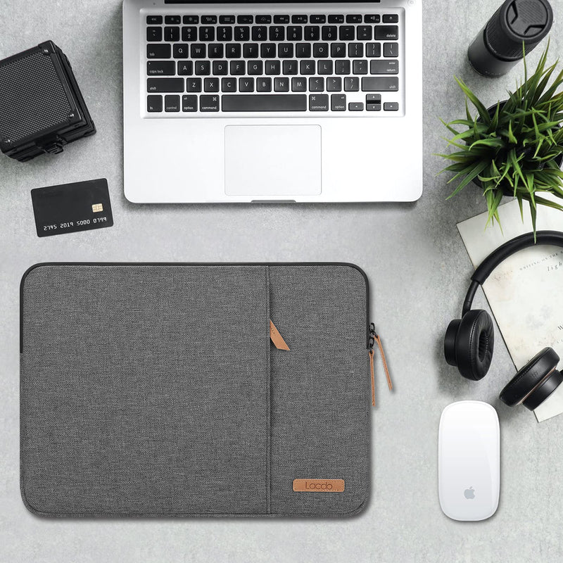 [Australia - AusPower] - Lacdo 360° Protective Laptop Sleeve Case for 15 inch New MacBook Air M2 2023 A2941, 15 inch MacBook Pro A1990 A1707, Dell XPS 15 Plus Computer Bag with Accessory Pouch, Water-Resistant, Dark Gray New MacBook Air 15 Inch 