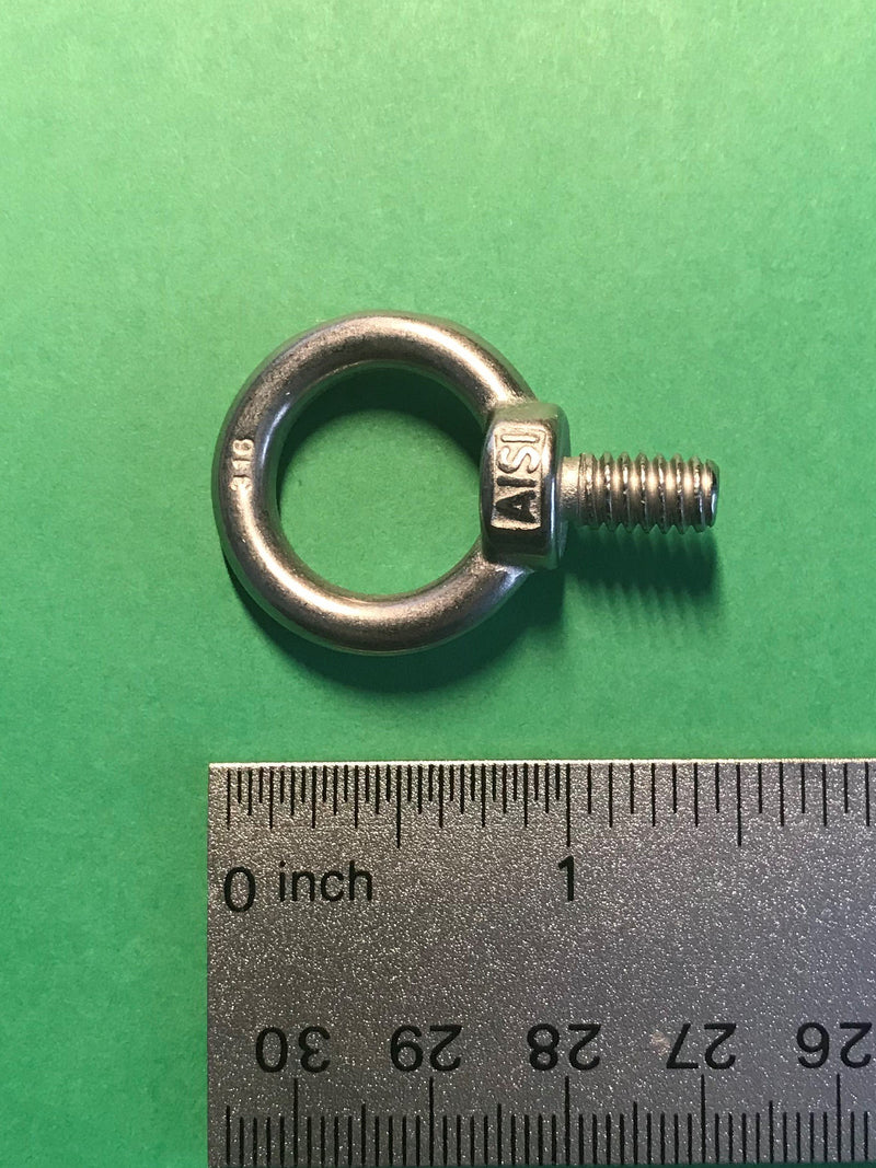 [Australia - AusPower] - 4 Pieces Stainless Steel 316 1/4" Lifting Eye Bolt 1/4" UNC Marine Grade 