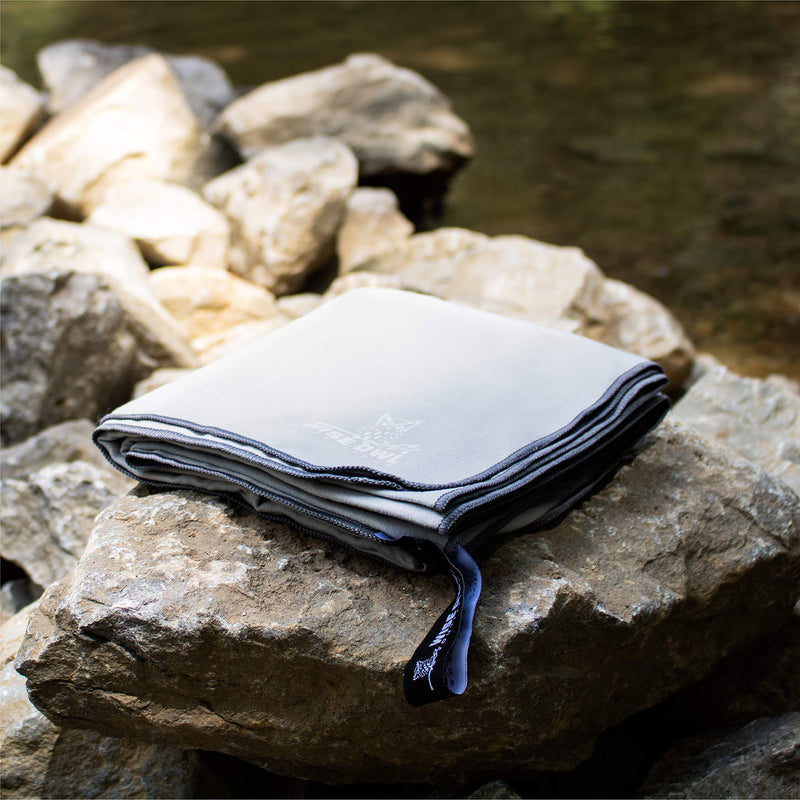 [Australia - AusPower] - Wise Owl Outfitters Camping Travel Towel - Ultra Soft Compact Quick Dry Microfiber Fast Drying Fitness Beach Hiking Yoga Travel Sports Backpacking Light Grey Medium (20x40) 1 pack 