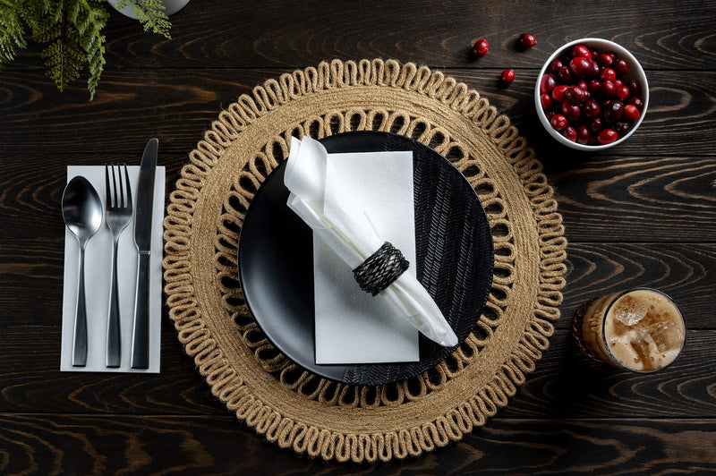 [Australia - AusPower] - Servietto Disposable Linen-Feel Guest Towels [Pack of 100] - Disposable Cloth-Like Hand Towels - Soft and Absorbent Paper Napkin for Kitchen, Bathroom, Party, Wedding, Or Event 