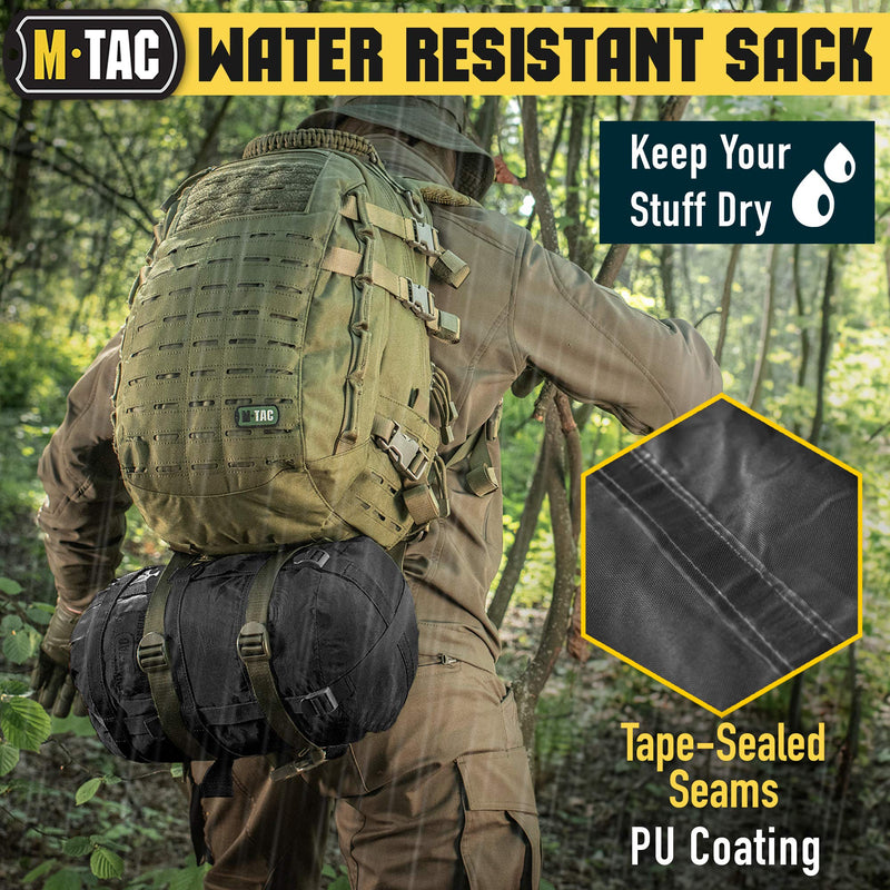 [Australia - AusPower] - M-Tac Sleeping Bag Compression Stuff Sack Military Water Resistant Compression Bag Lightweight Nylon Compression Sack for Travel, Camping, Hiking, Outdoor - 12 Liters - M 