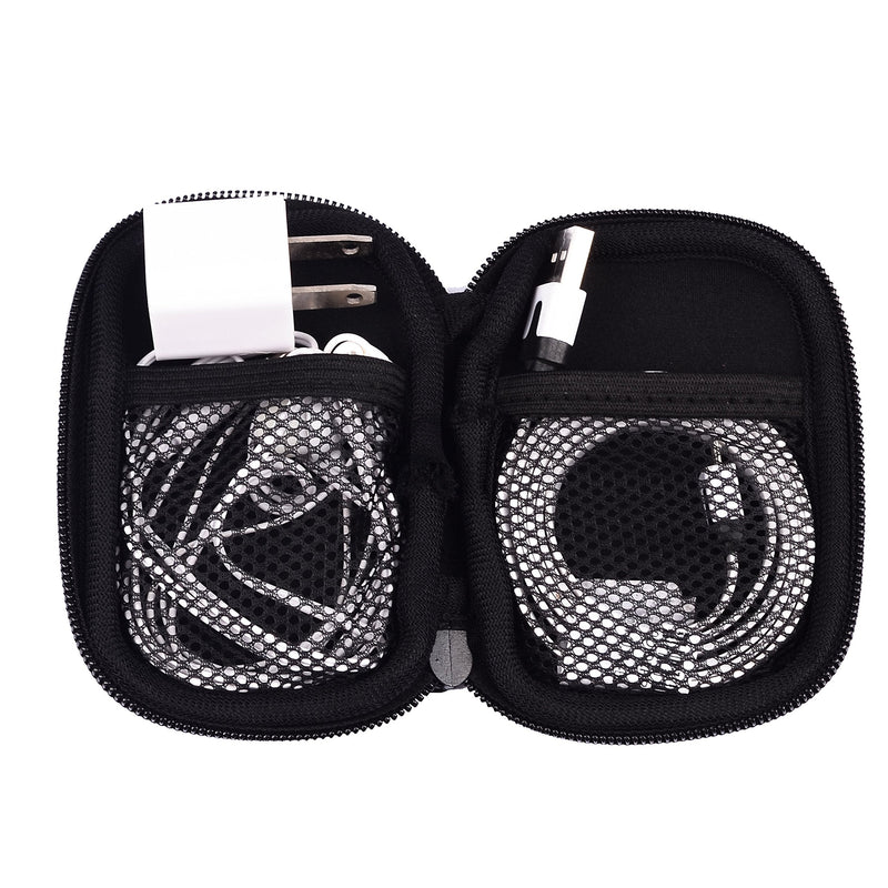 [Australia - AusPower] - Jlyifan Headphone Earbuds Earphone Holder Pouch USB Cable Organizer Electronics Accessories Car Charger Coin Neoprene Soft Case Storage Bag for SD TF Card (Black) 