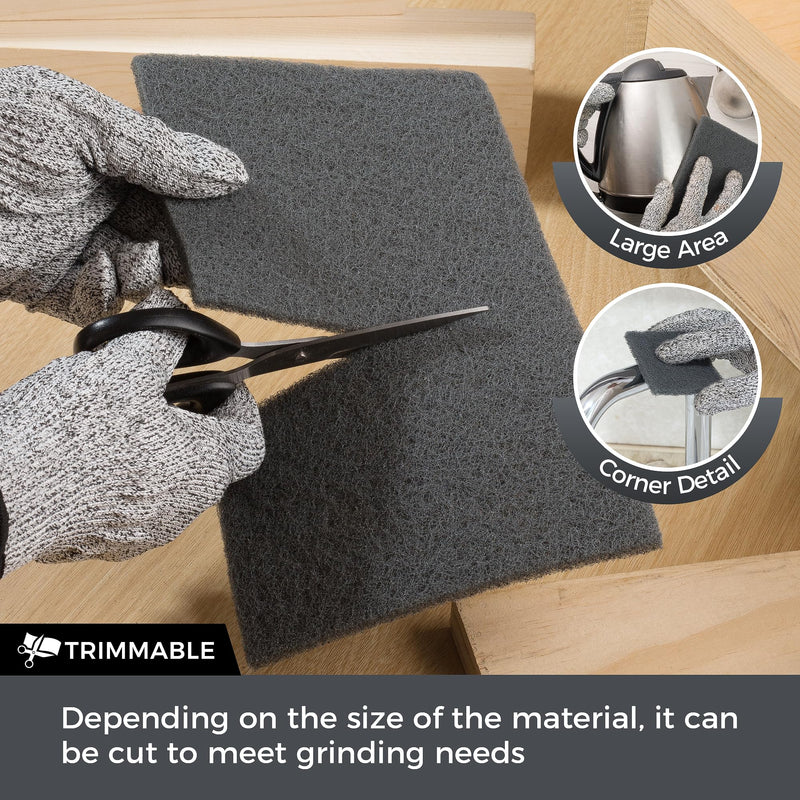 [Australia - AusPower] - S SATC 6" x 9" Gray General Purpose Scuff Pads,10 Pack Automotive Scotch Brite Pads for Scuffing,Scouring,Sanding,Paint Primer Prep Adhesion Scratch Scuff Pads for Woodworking,Automotive Restoration 