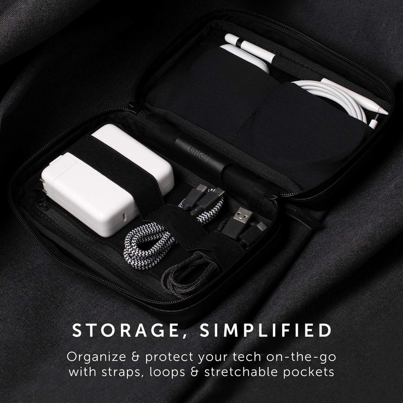 [Australia - AusPower] - Native Union Stow Organizer – Premium Travel Tech Kit Crafted with Durable Canvas – Keep Essentials Organized with Flexible Storage & Quick-Access Pocket for Cables, Chargers, SIM Cards & More (Slate) Slate V2 