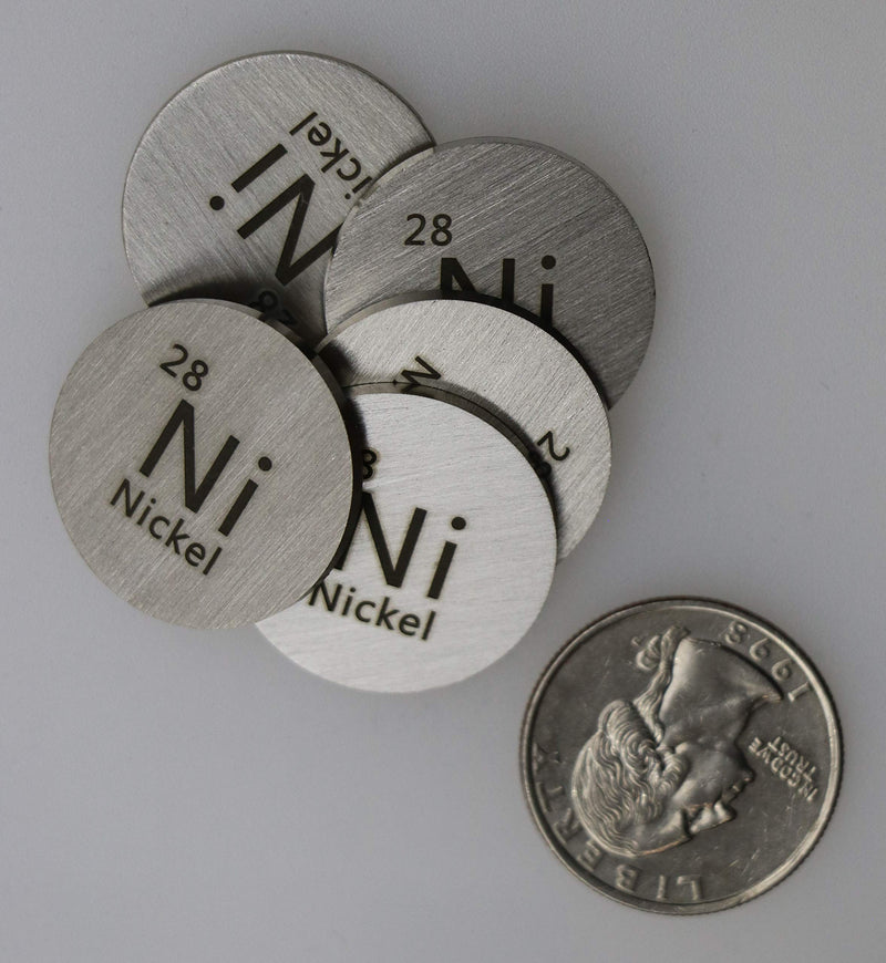 [Australia - AusPower] - Nickel (Ni) 24.26mm Metal Disc 99.9% Pure for Collection or Experiments 