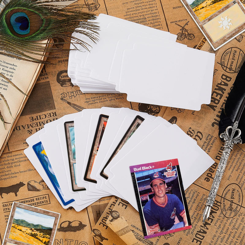 [Australia - AusPower] - White Trading Card Divider Cards Card Sorting Tray Plastic Divider Cards Playing Card Seperator Trading Card Organizer Trading Card Pages for Games Sports Supplies, 69 x 97 mm (100) 100 